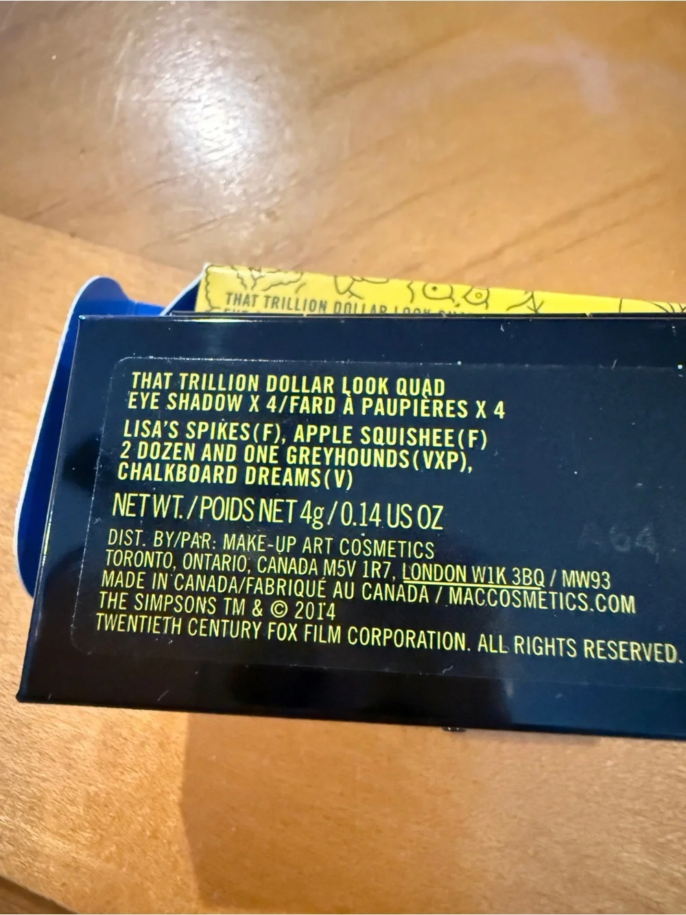 MAC Cosmetics. Eyeshadow set The Simpsons 2014 NWT